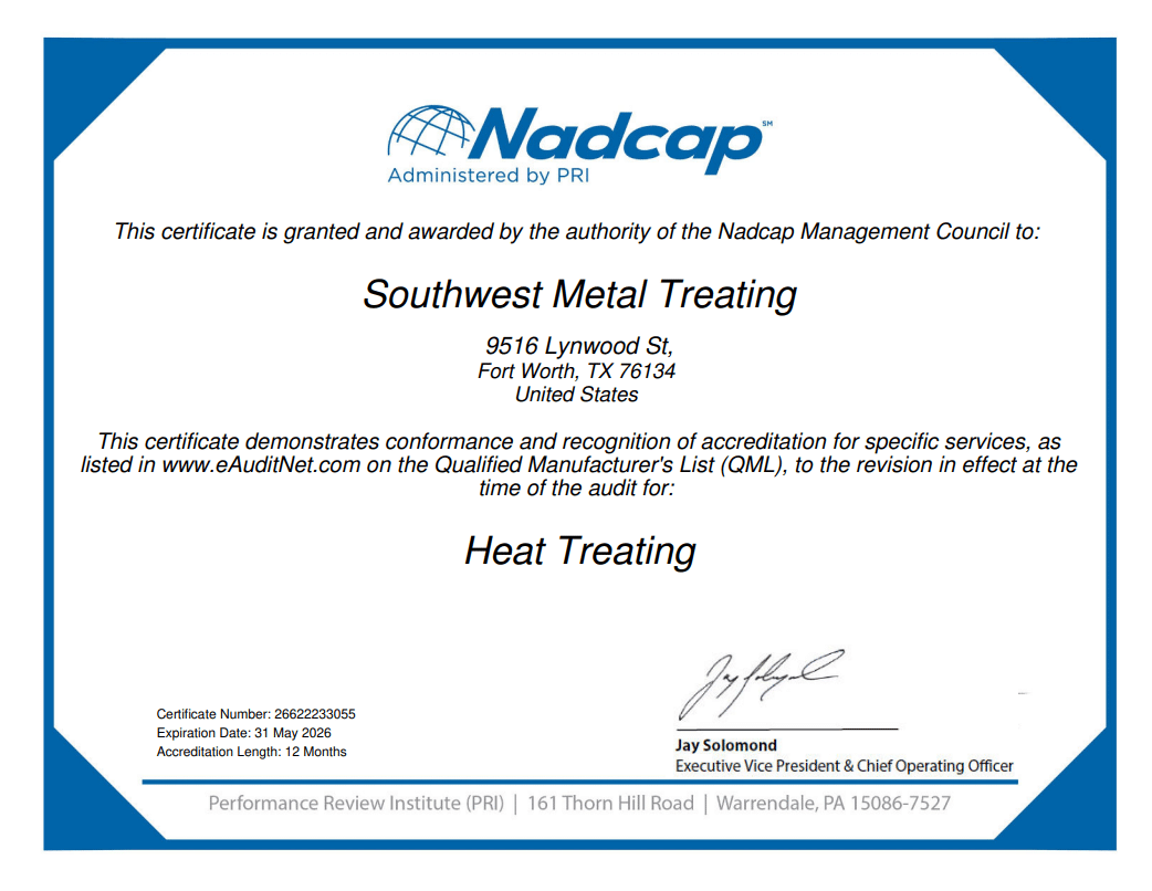 SWMT NADCAP Certificaiton